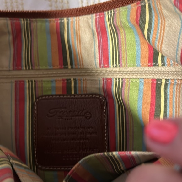 Beautiful fossil bag with faux leather details and woven - Picture 6 of 6